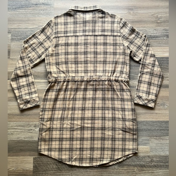 United By Blue NWOT Moraine Flannel Dress-Tan/Blue-Women’s L-Cozy/Western/Comfy - Picture 8 of 11